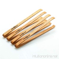 Premium Wooden Mini Appetizer Tongs  Set of 4  Made in the USA by Woodsom  6" Long Easy Grip Hors d'oeuvre Tongs  Unique Gift of One-Piece American Hickory - B06VV94BDC